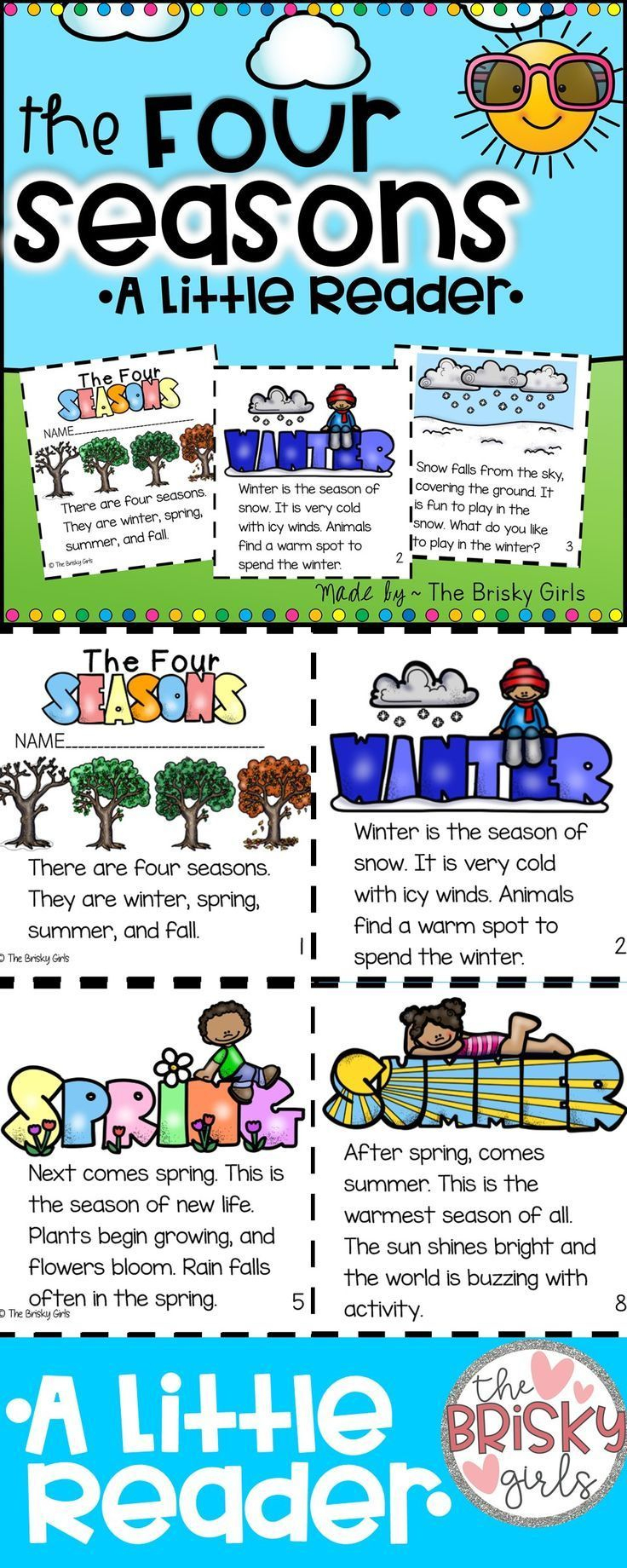 The Four Seasons Reader | Seasons Worksheets, Seasons