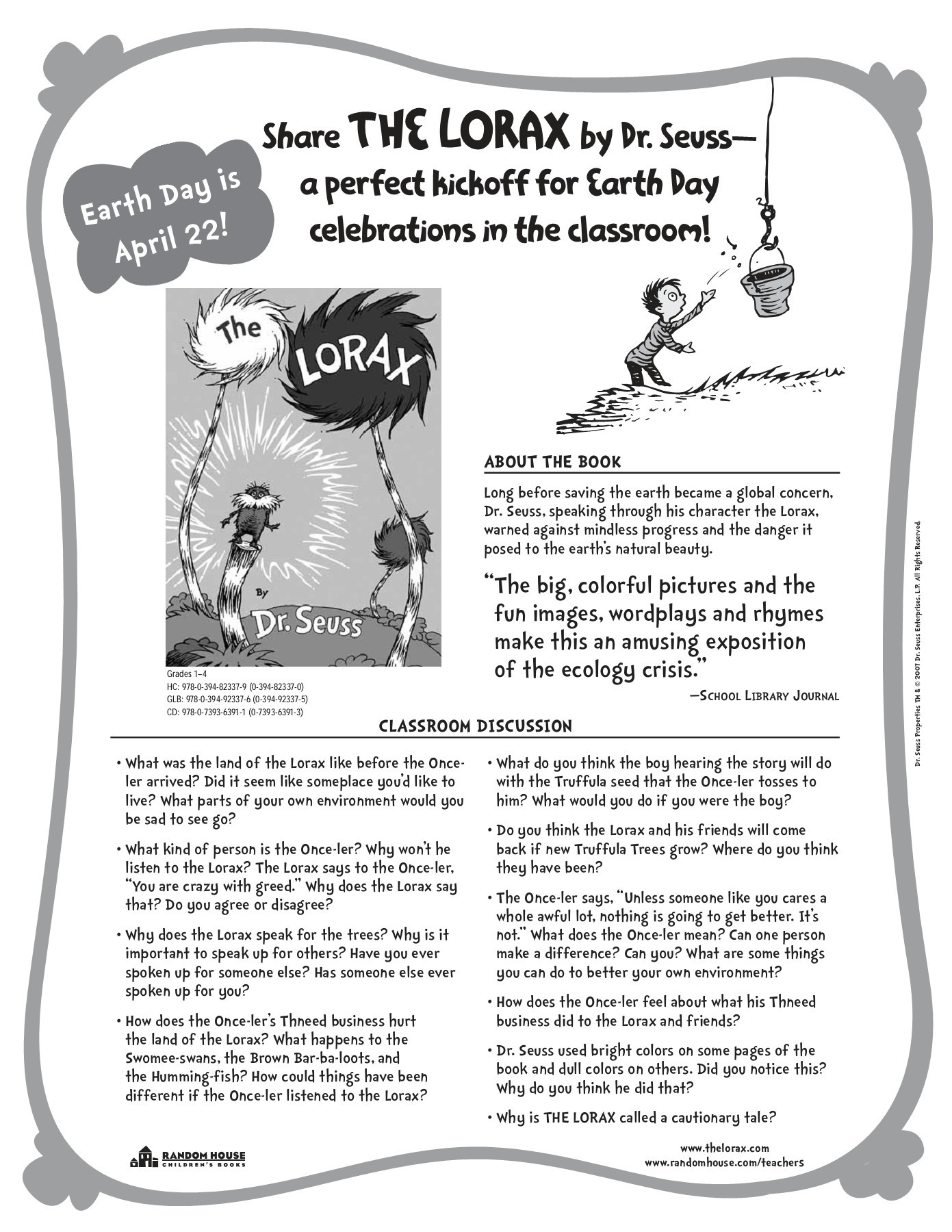 The Lorax - What Your Class Can Do Lesson Plan Pages 1 - 6