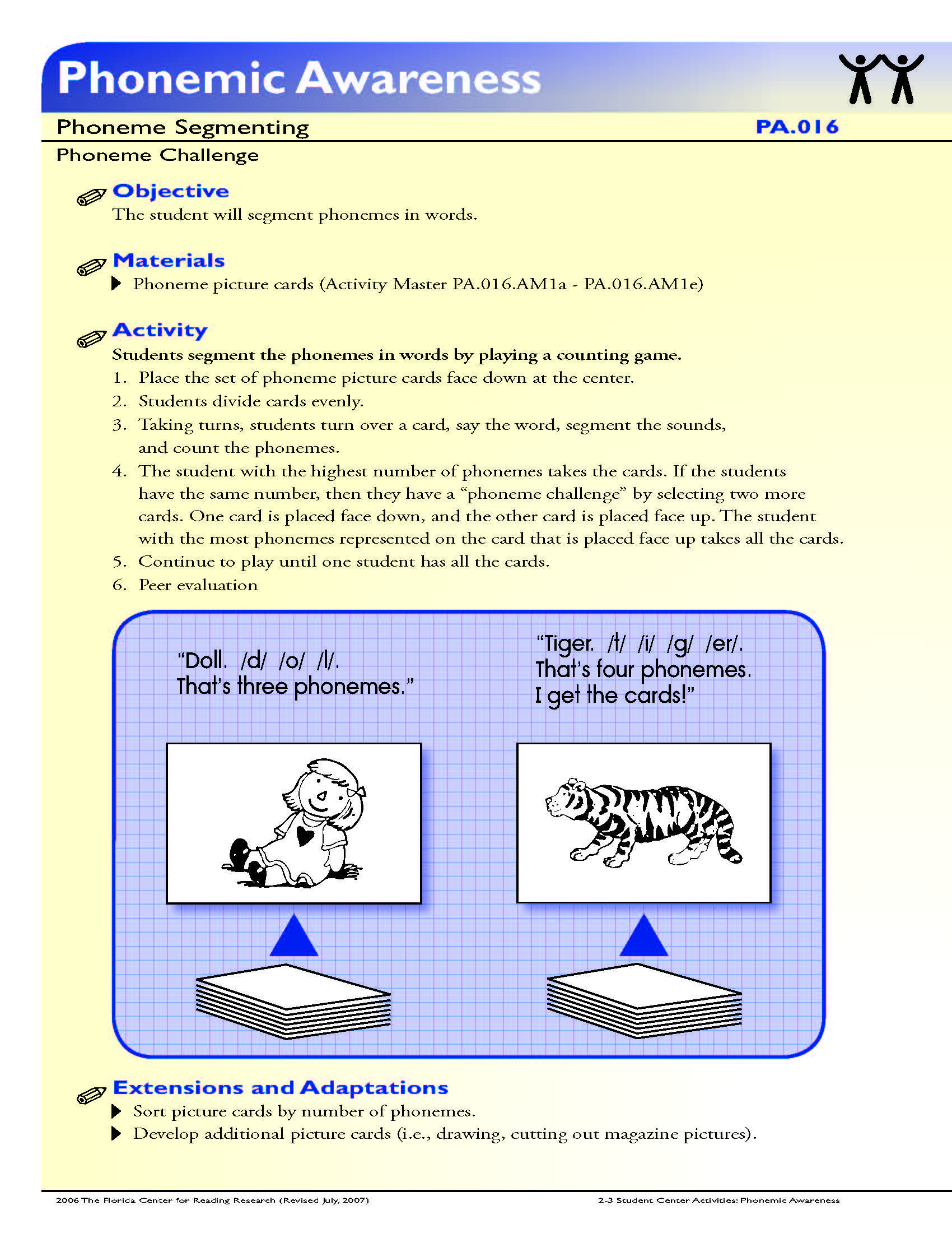 The Student Will Segment Phonemes In Words. | Reading