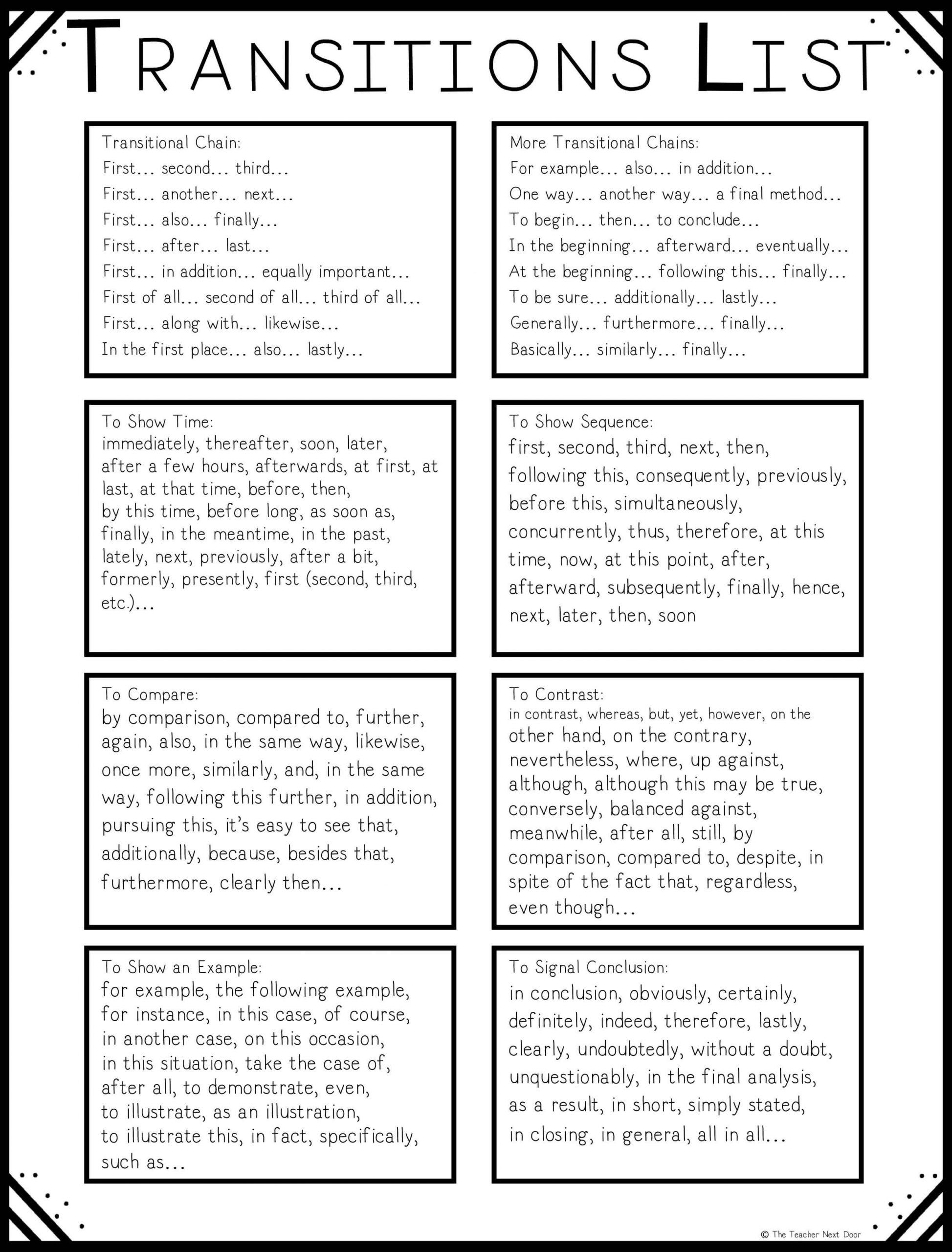 Transition Words Lesson Plan 5th Grade Lesson Plans Learning