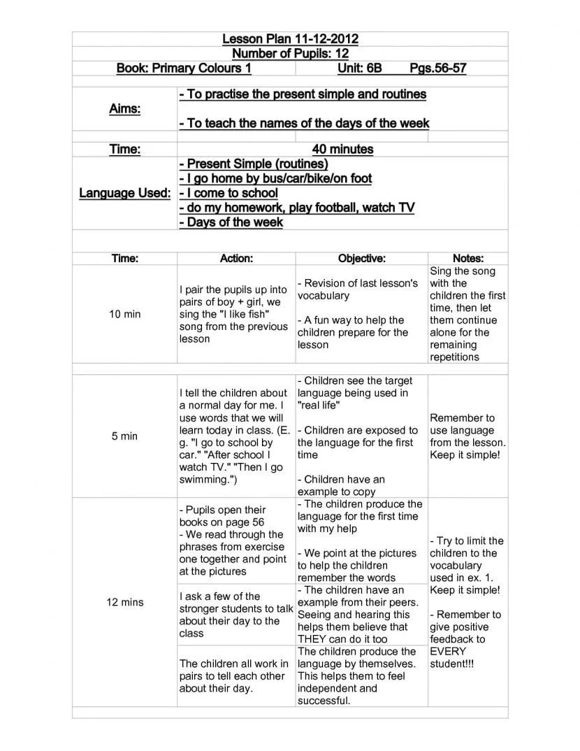 Best How To Write Lesson Note For Primary School The 10 - Lesson