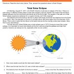Total Solar Eclipse Worksheet