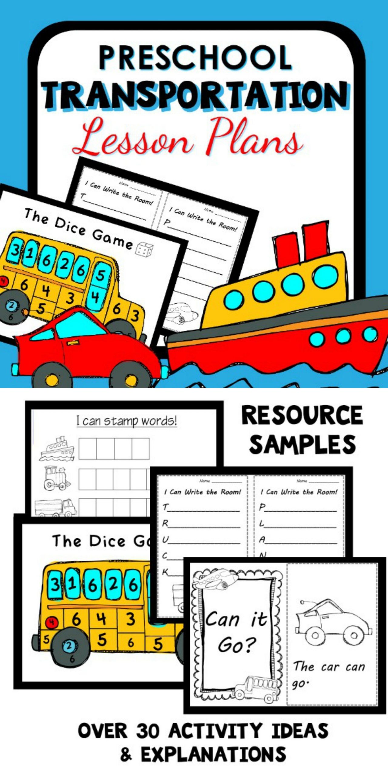 Transportation Theme Preschool Classroom Lesson Plans