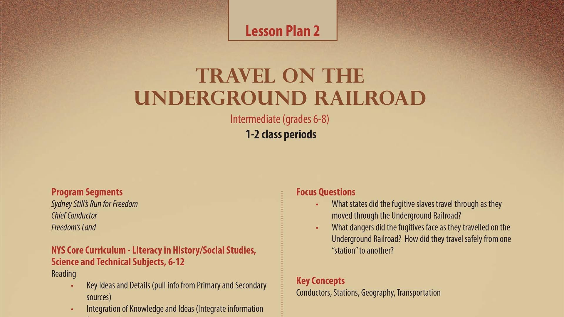 Travel On The Underground Railroad Lesson Plan | Pbs