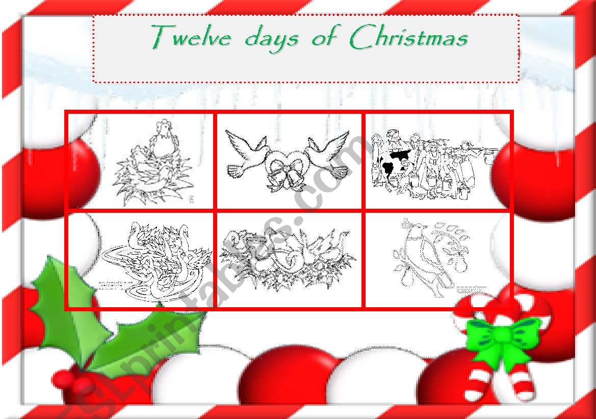 Twelve Days Of Christmas - Lesson Plan - Esl Worksheet