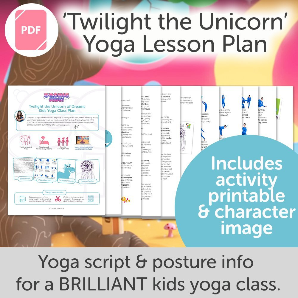 Twilight The Unicorn Kids Yoga Class Plan - New Style!