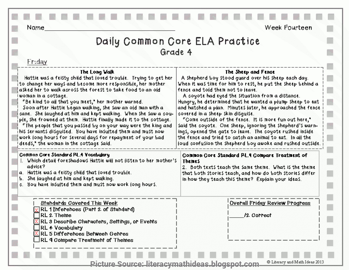 Typical Common Core Reading Lesson Plans 6Th Grade Literacy