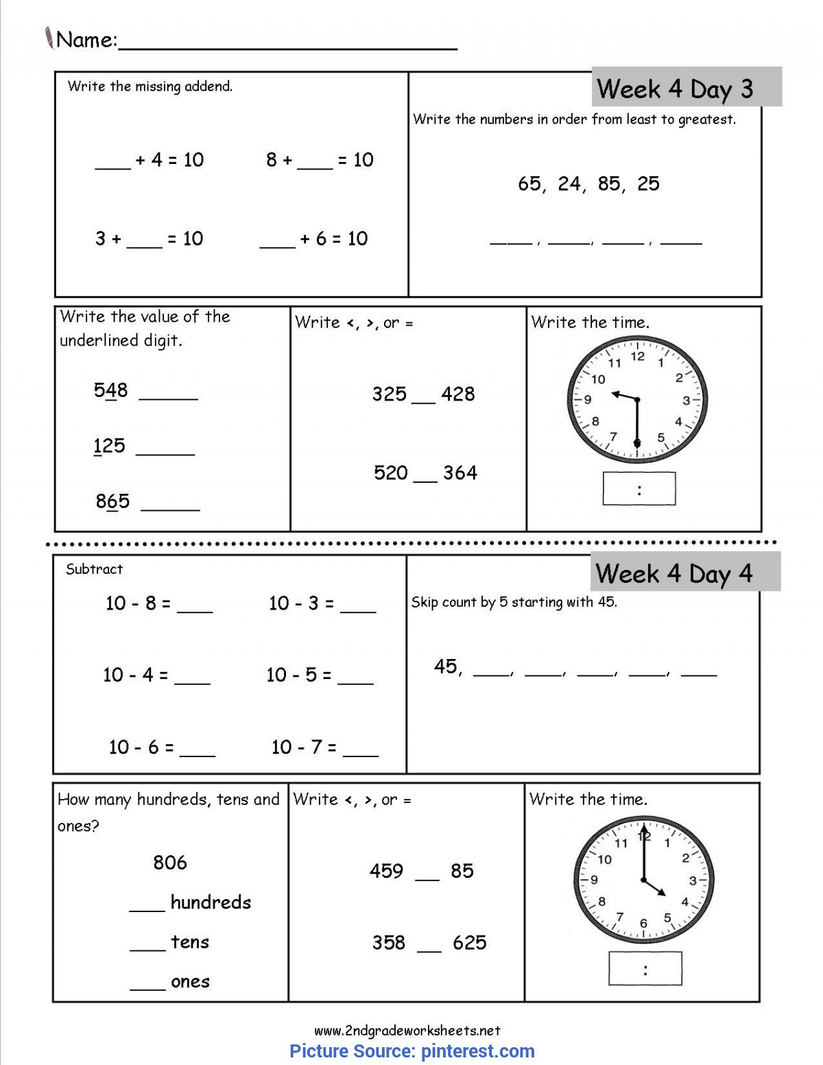 Typical Lesson Plan Template 2Nd Grade Math The Teacher&amp;#039;s