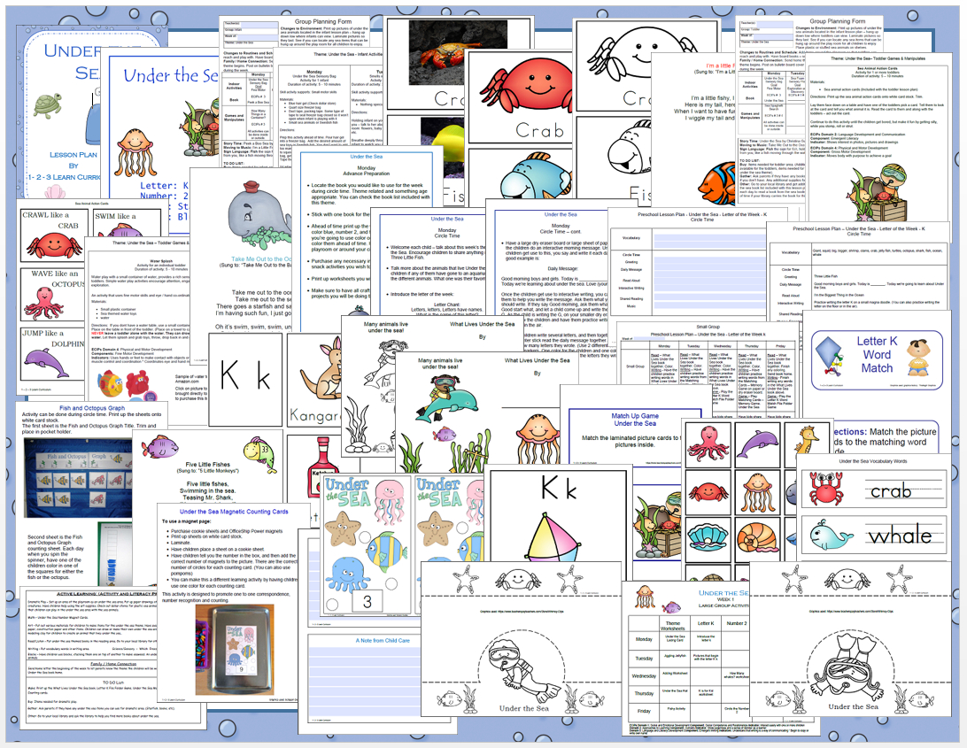 Under The Sea Lesson Plan - Week 1 Added To 1 - 2 -3 Learn