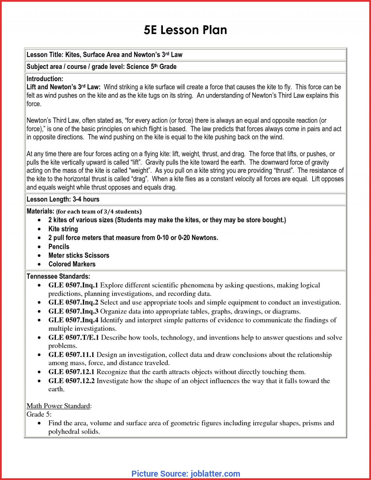 Unusual 5E Science Lesson Plan 5Th Grade Luxury 5E Lesson