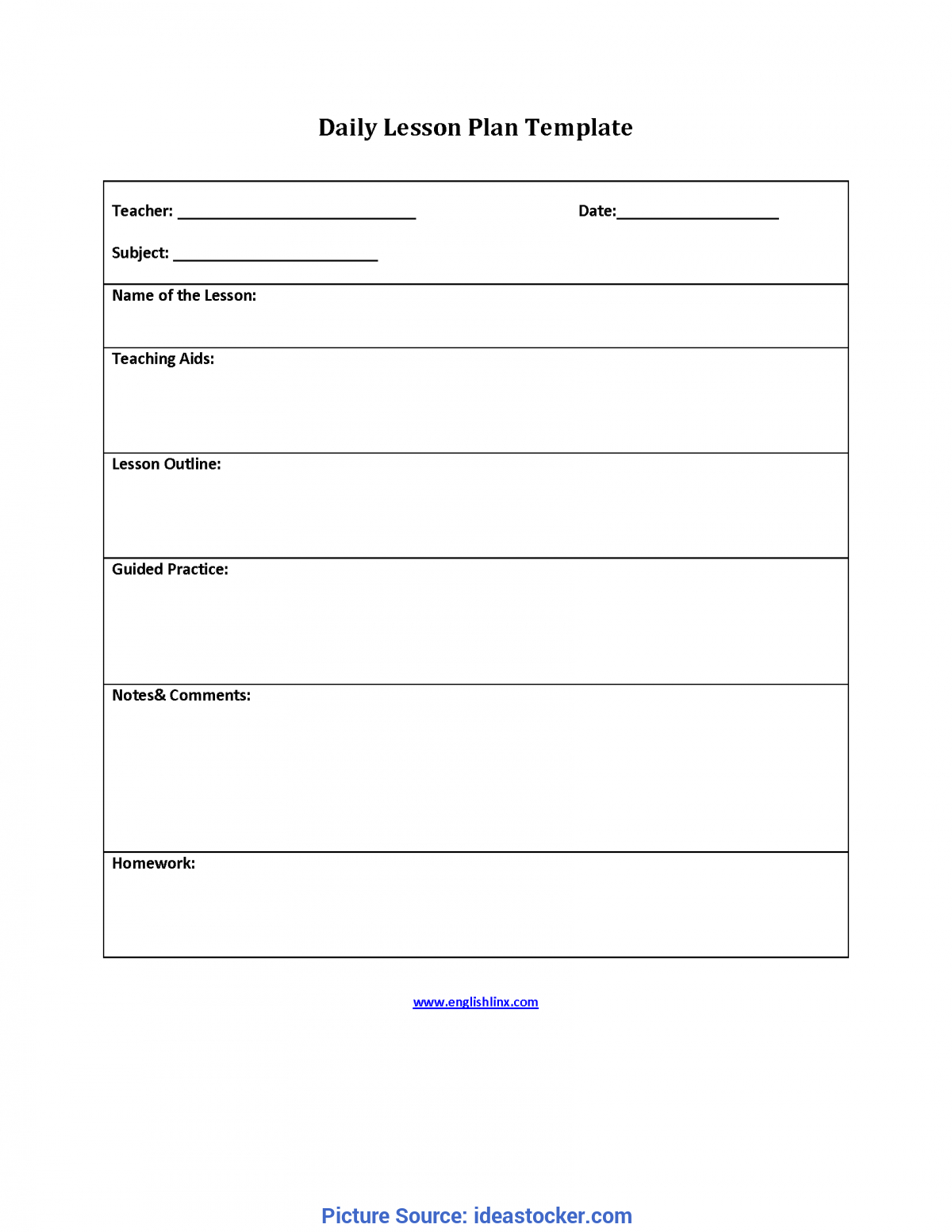 Unusual Simple Lesson Plan Template For Teachers Simple