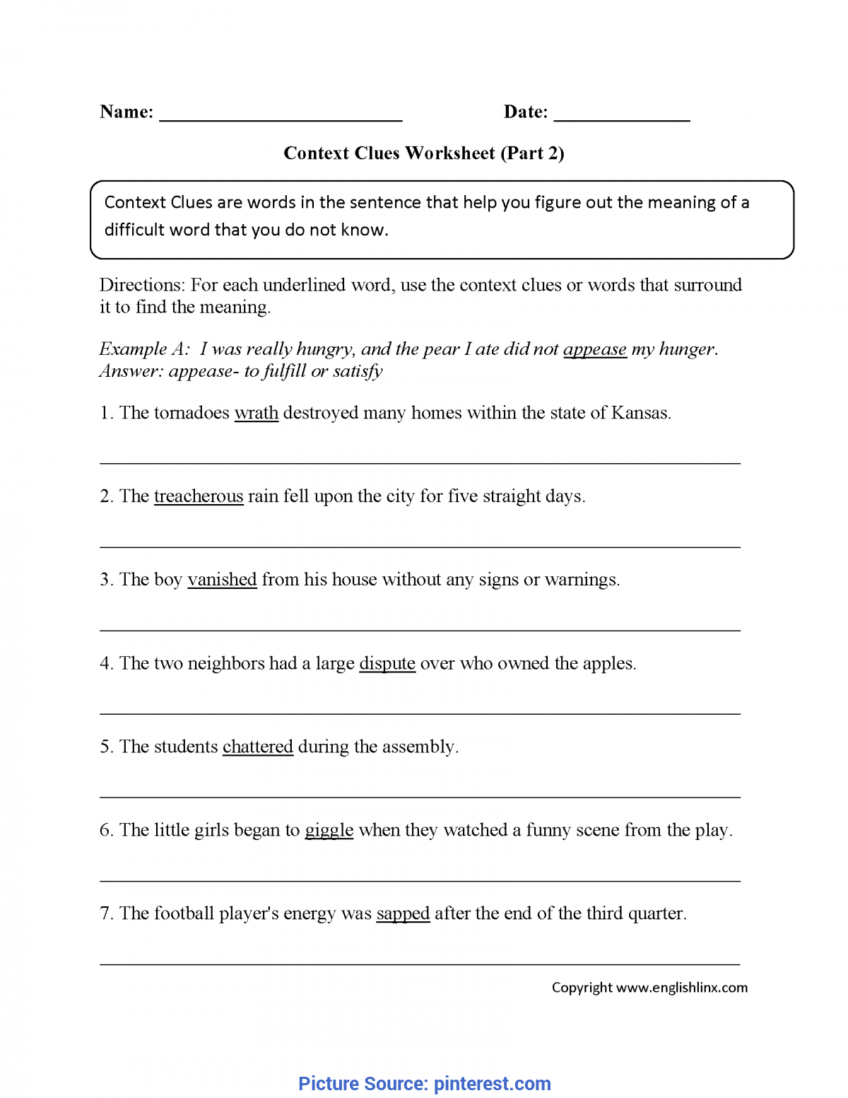 Useful Context Clues Lesson Plan Context Clues Worksheet