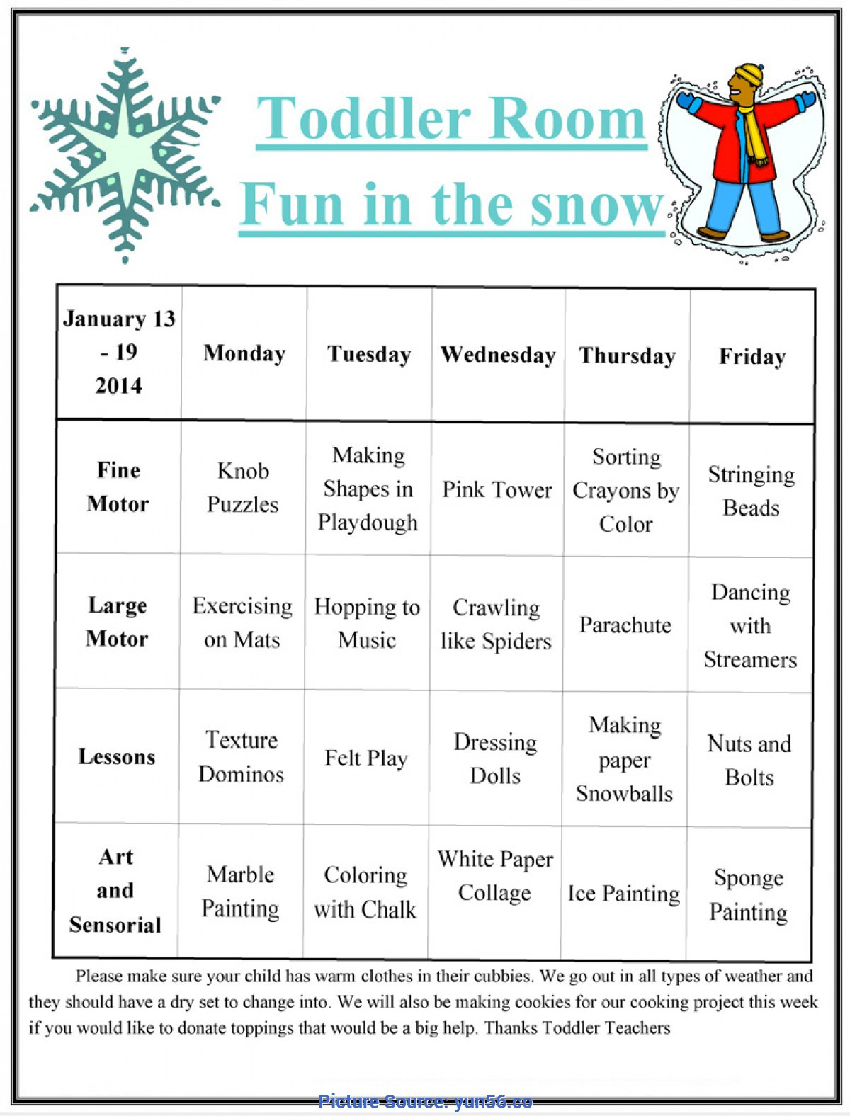 Useful January Themed Lesson Plans For Toddlers Toddler