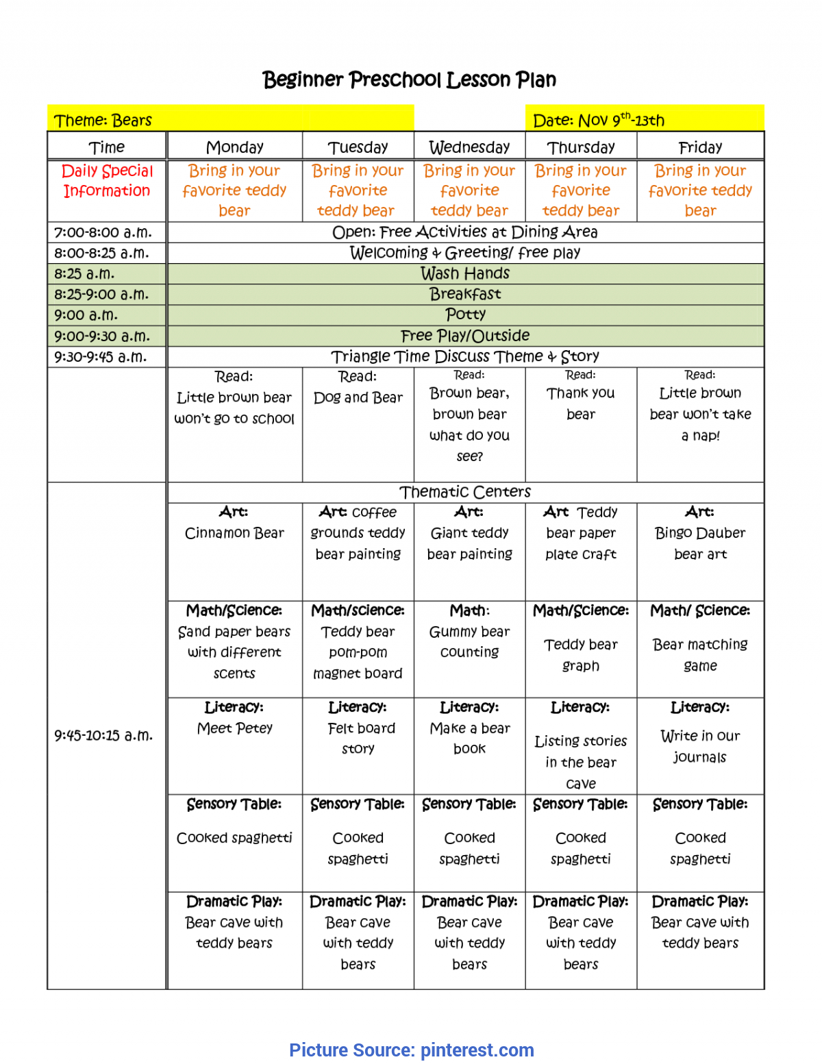 Useful Preschool Lesson Plans Bears Preschool Teddy Bear