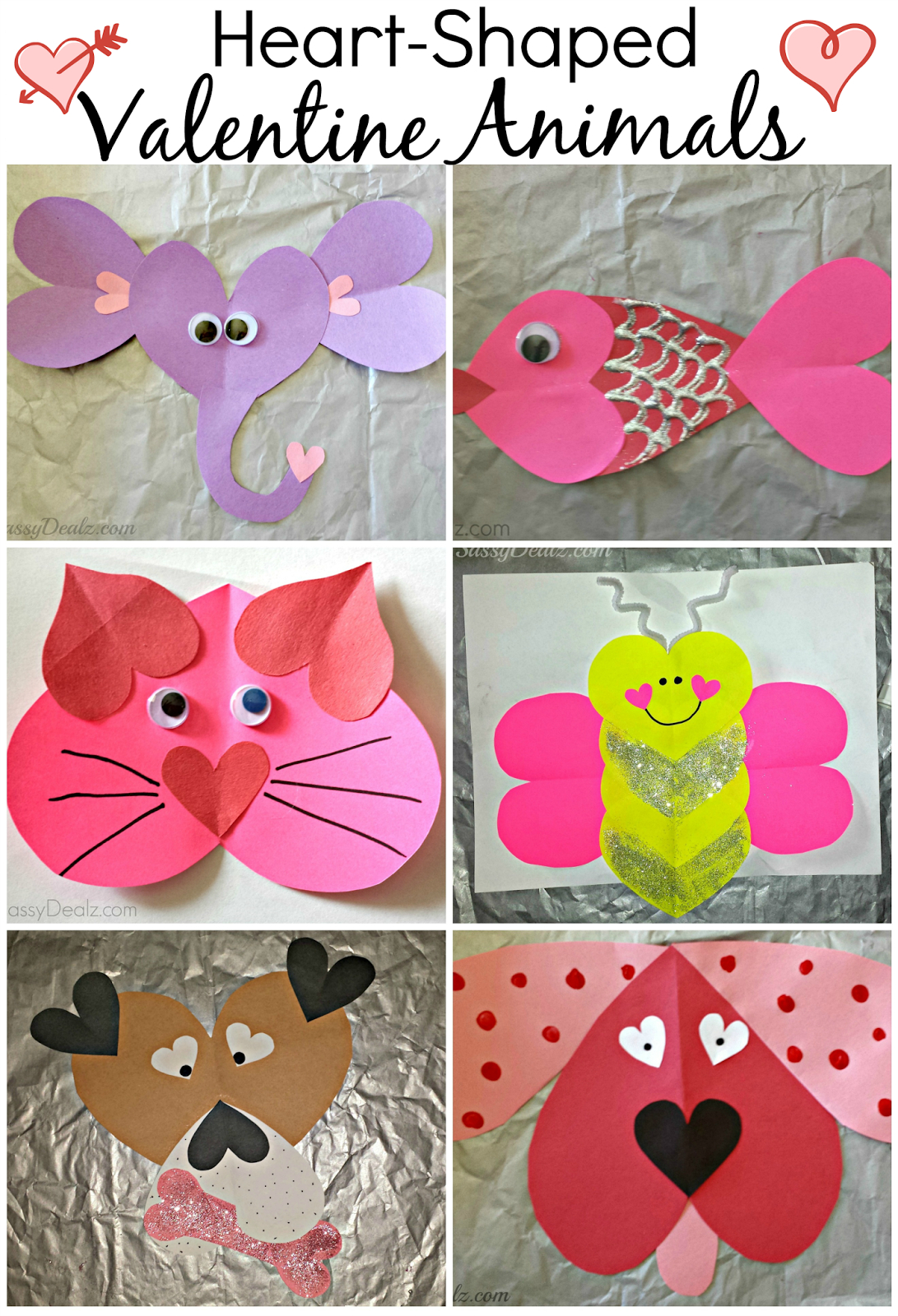 Valentine&amp;#039;s Day Heart Shaped Animal Crafts For Kids