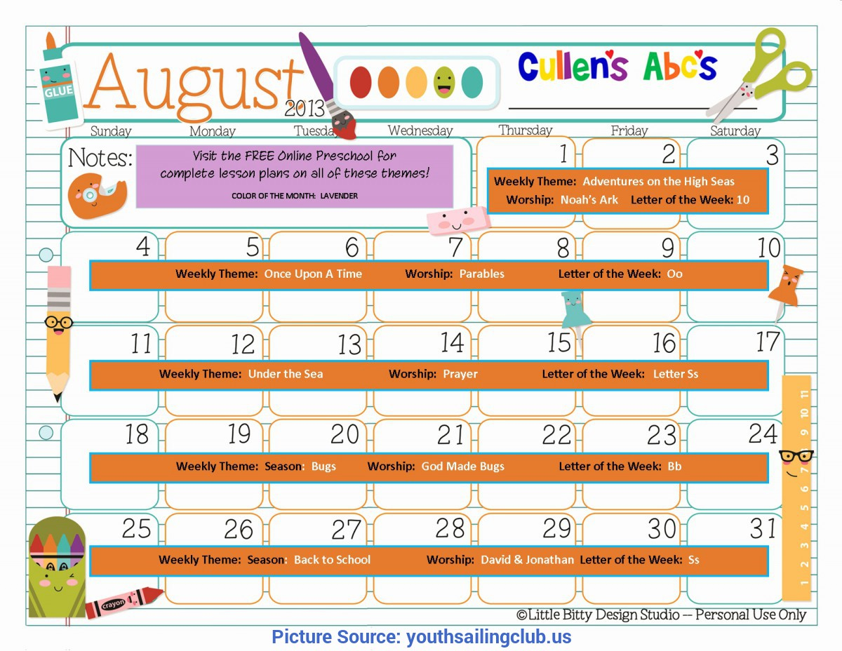 Valuable Lesson Plans For Preschool August My Home Theme