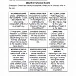 Weather Choice Board   Teachervision