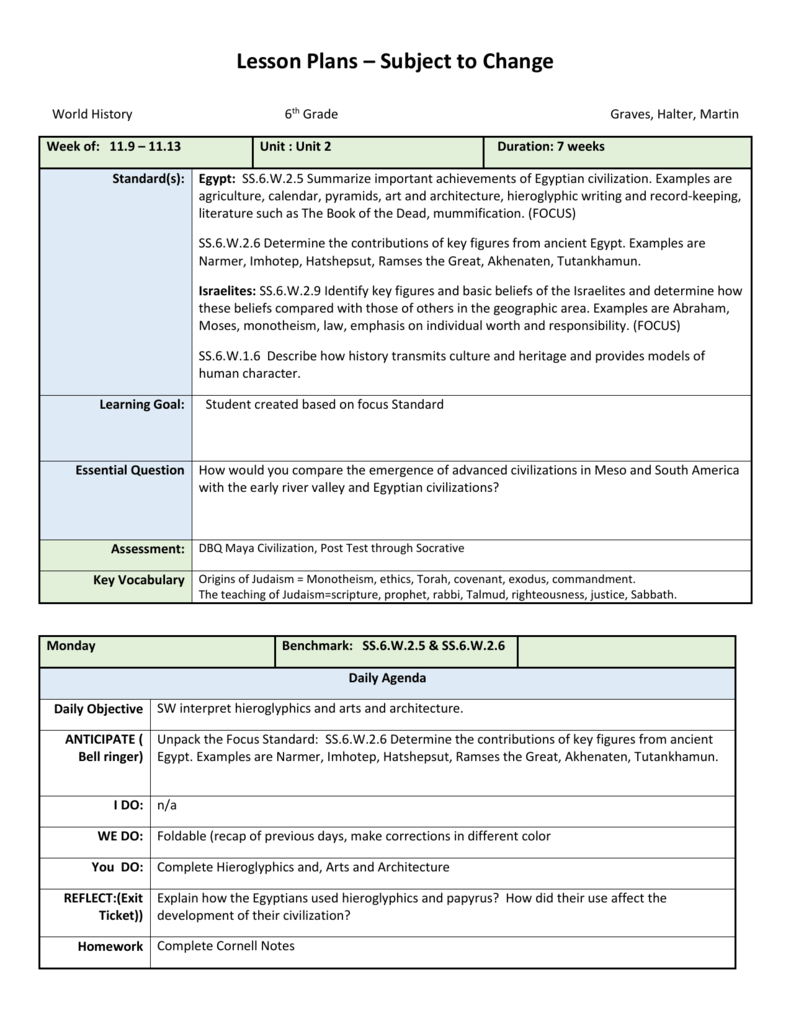 Week Eleven - Lake County Schools