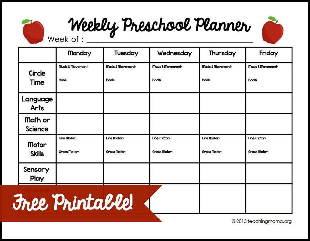 Weekly Preschool Planner | Preschool Planner, Preschool