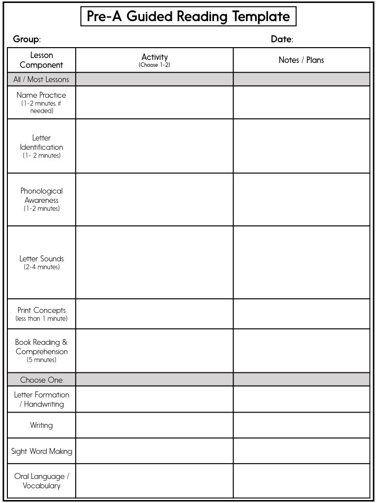 What Does A Pre-A Guided Reading Lesson Look Like? | Reading