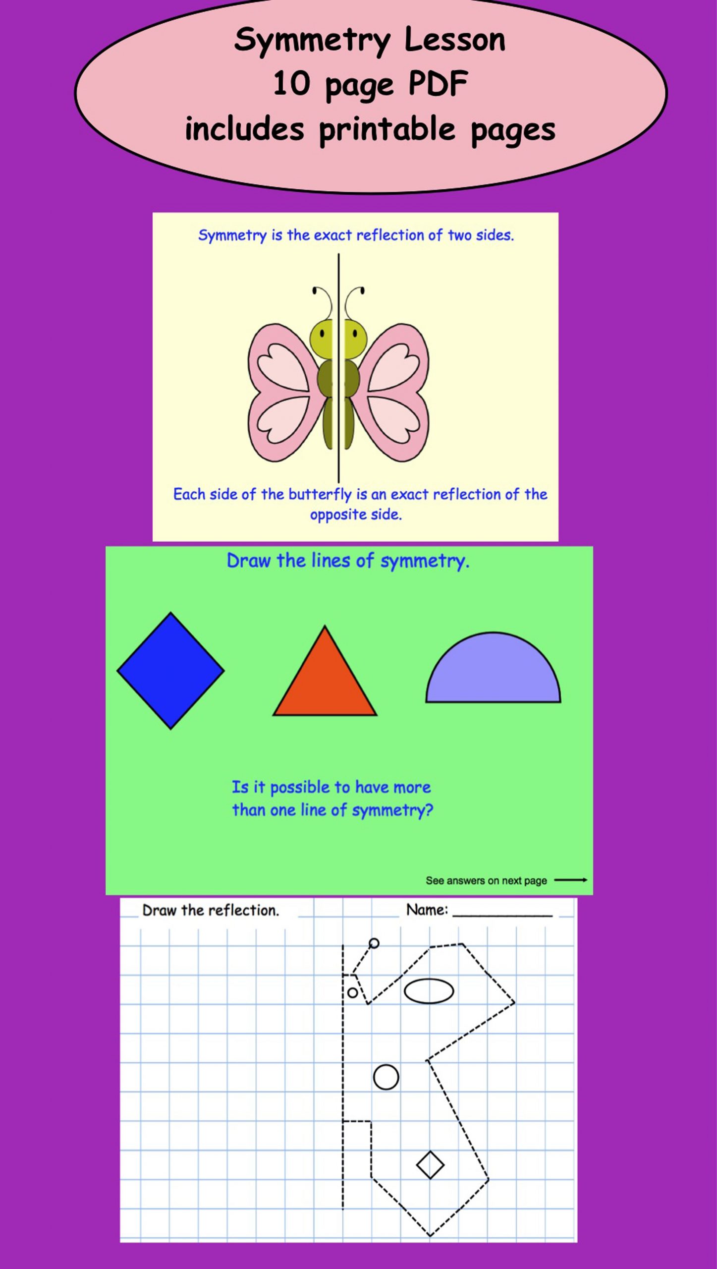 What Is Symmetry? Lesson And Printables For Gr. 3-4 Pdf