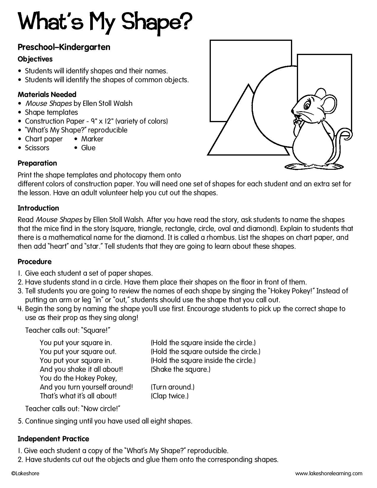 What&amp;#039;s My Shape? #lessonplan | Lesson Plans, Free Lesson