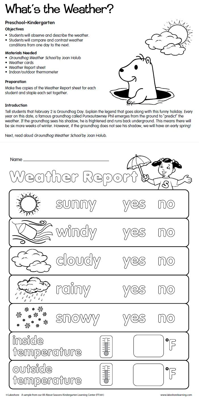 What&amp;#039;s The Weather? Lesson Plan From Lakeshore Learning