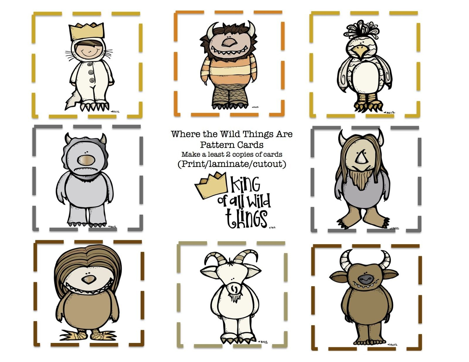 Where The Wild Thing Are Pattern Cards | Preschool