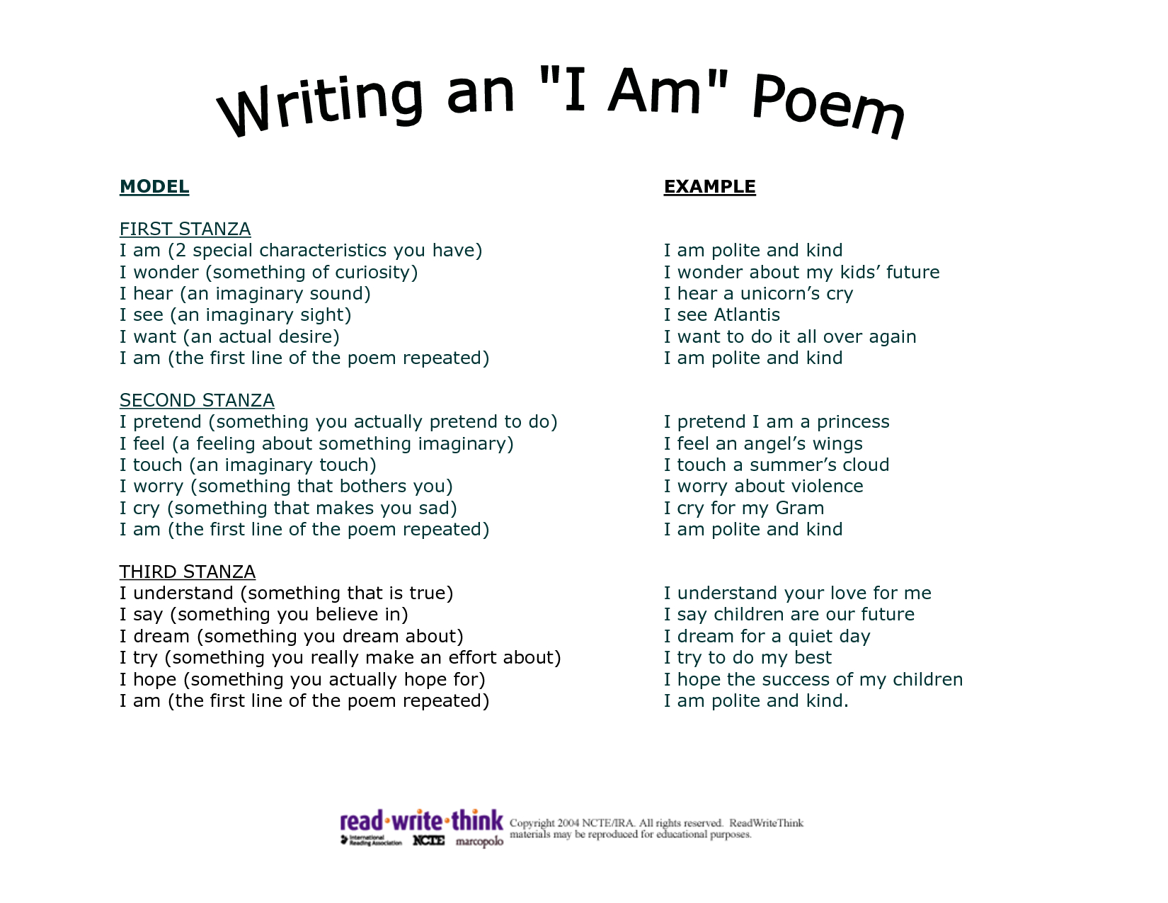 Who+I+Am+Poem+Examples | I Am Poem, Poem Template, I Am Poem
