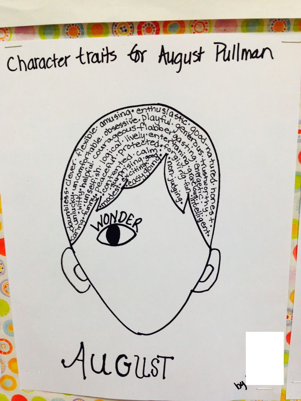 Wonder,r.j. Palacio Character Study: August | Teaching