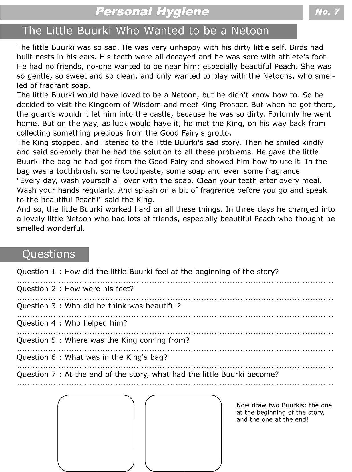Worksheets For Kids – Level 1 | Hygiene Lessons, Personal