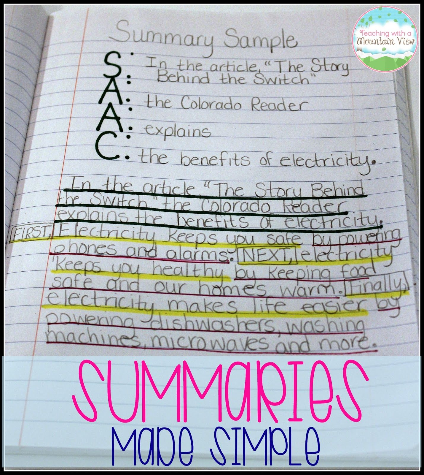 Writing Summaries | Teaching Writing, Summary Writing