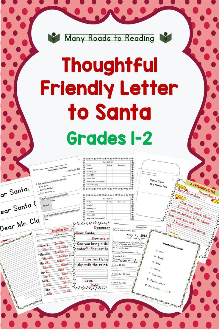 Writing Thoughtful Friendly Letter To Santa Grades 1-2 (With